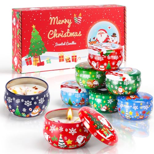 Weihnachten Duftkerzen Geschenkset für Frauen, 8 Stück Natürliches...
