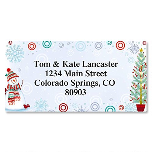 Snowman Delight Self-Adhesive, Flat-Sheet Self-Adhesive, Flat-Sheet Border Address Labels