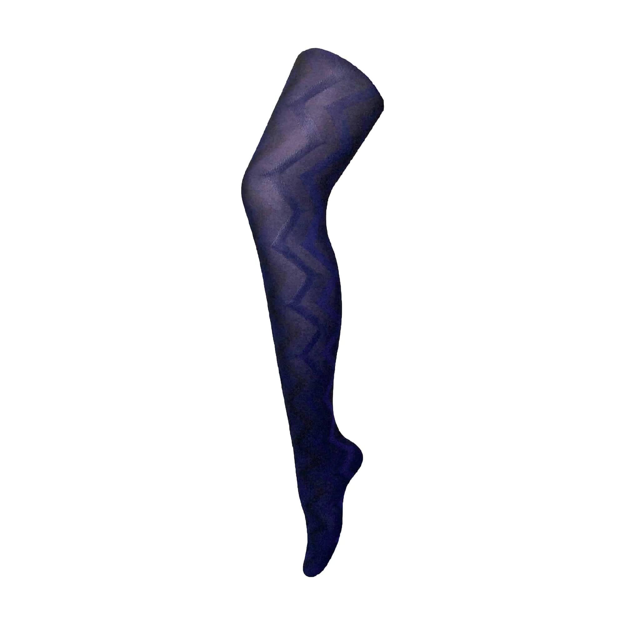 Sock Snob Women's Opaque Patterned Tights - Pale Blue - Size 8-10