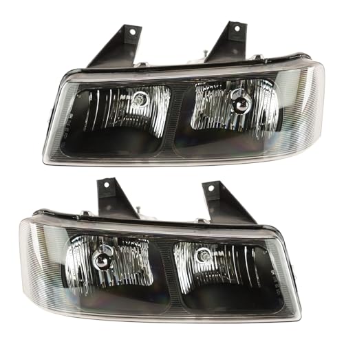 Image of TRQ 2 Piece Headlight Assembly Set Driver & Passenger Side Compatible with Chevrolet Express Van 1500 GMC Savana 2003-2014 2500 3500 2003-2023