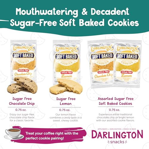 Image of Darlington Snacks Soft Baked Sugar Free Lemon Cookies, Sugar-Free Soft Lemon Cookies, 100% Nut Free Cookies Lemon Dessert, Made in USA, 106 Count