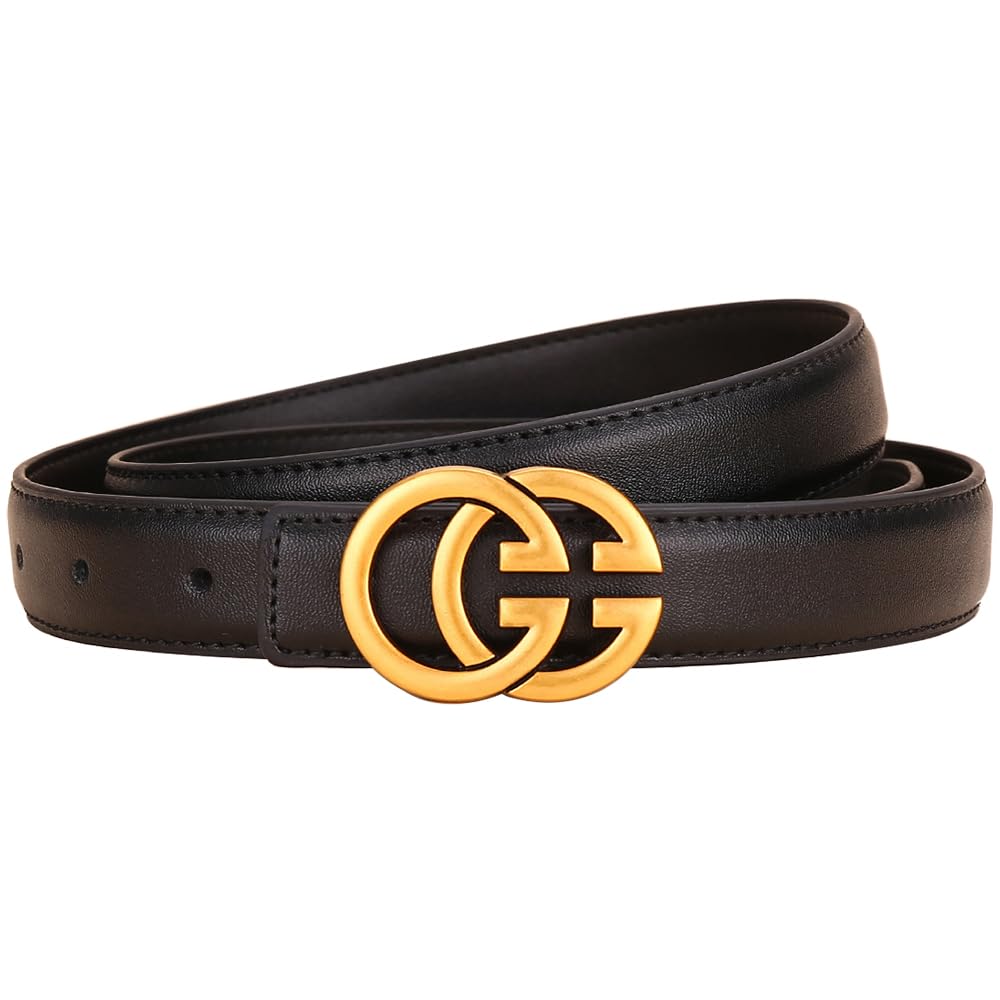 Classic Womens Genuine Leather Belt - Timeless Fashion Accessory for Jeans Dresses Pants