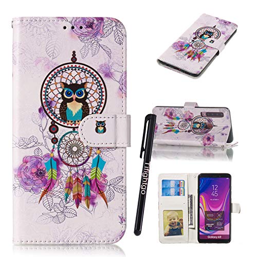 Samsung A9 2018 Shockproof Case,Tifightgo Colorful Polished Embossed FILP PU Leather Cover Silicone Shell Wallet Case for Samsung Galaxy A9 2018 with Card Slots/Stand Function/Magnetic Buckle