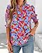 BTFBM Summer Blouses for Women Dressy Casual 2026 Fashion Spring Tops Floral Boho V Neck Puff Short Sleeve Top Shirts(Floral Black Multi, Large)