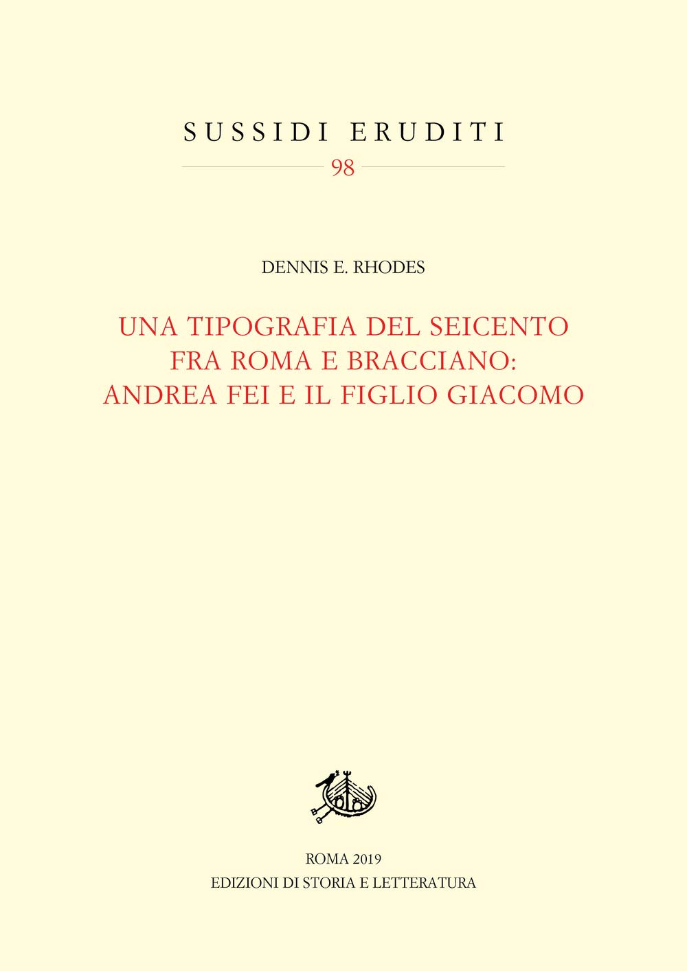 Comprendre la typographie du Seicento Andrea Fei livre recherche Rome
