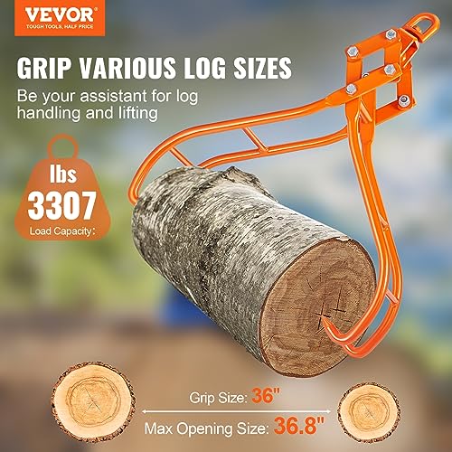 Image of VEVOR Timber Claw Hook, 36 inch 4 Claw Log Grapple for Logging Tongs, Swivel Steel Log Lifting Tongs, Eagle Claws Design with 3307 lbs /1500 kg Loading Capacity for Tractors, ATVs, Trucks, Forklifts