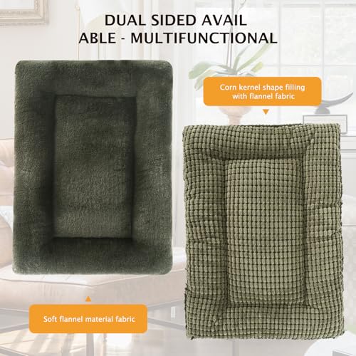 PET SPPTIES Hundebett Weiches und Warmes Matten Hundekissen Waschbarn kuschelig Umkehrbar Haustier Sofakissen PS085 (61X 41 cm, Dark Green)