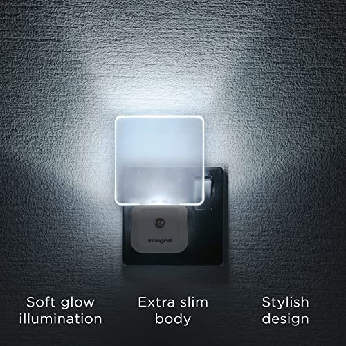 Integral LED, Plug in Walls with Dusk to Dawn Photocell, Auto Sensor Night Lighting for Hallways, Stairs, Bedrooms, Landings, Children’s Room, Baby,Infants Nursery, Kitchen, Acrylic, 0.6 W,1pack