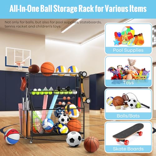 image for WUC Sports Equipment Garage Organizer - Heavy Duty Garage Organization