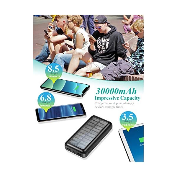 Power-Bank-Soxono-Solar-Charger-30000-mAh-Slimmest-and-Lightest-Portable-Charger-2-USB-Ports-High-Speed-Panel-External-Battery-for-iPhone-Samsung-Galaxy-and-More SOXONO Portable Charger Power Bank - 30000mAh Solar Charger, 2 USB Ports High-Speed Panel External Battery Pack for iPhone, Android and More