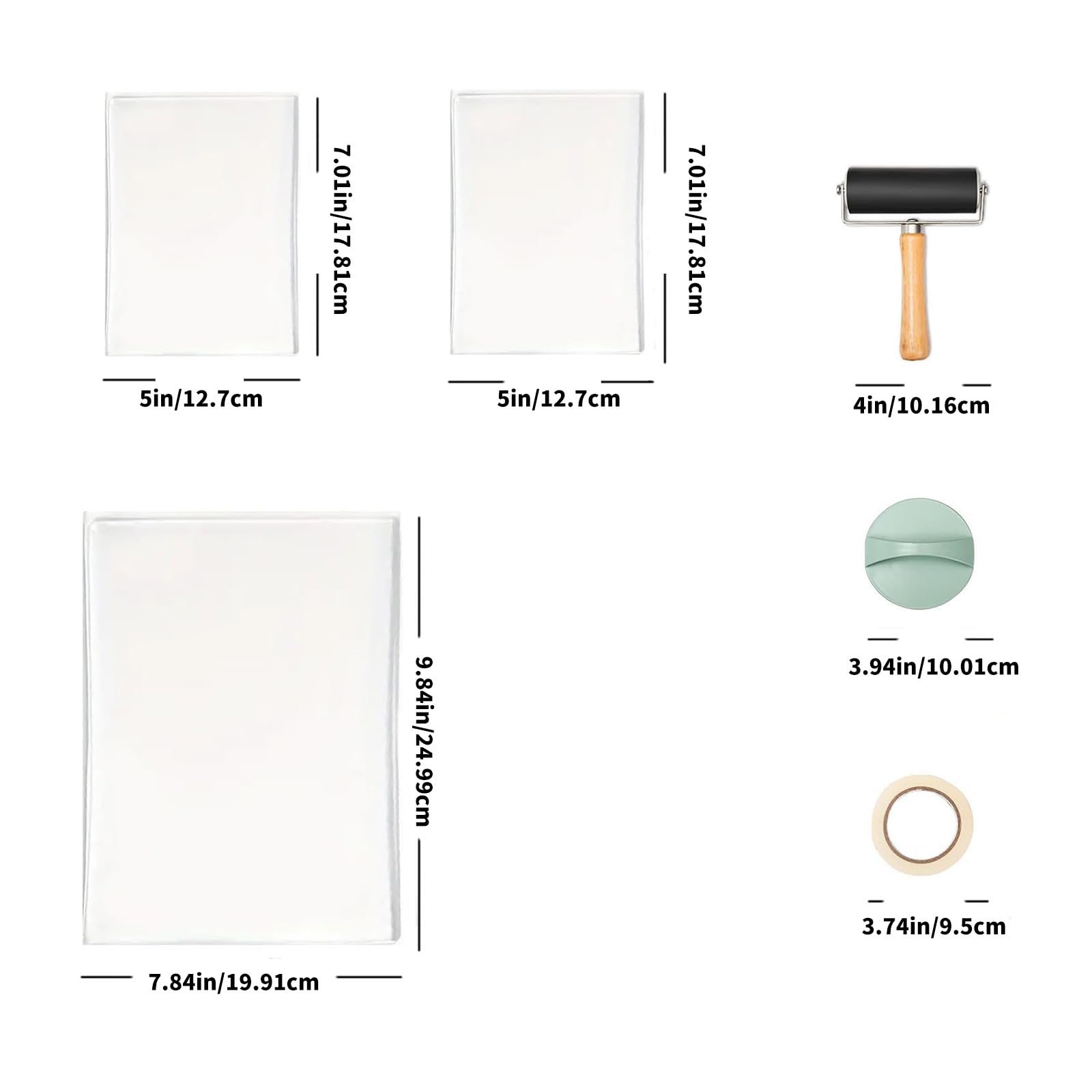 Placas de impresión de gel y accesorio de rodillo para diversas aplicaciones de manualidades, equipo de manualidades