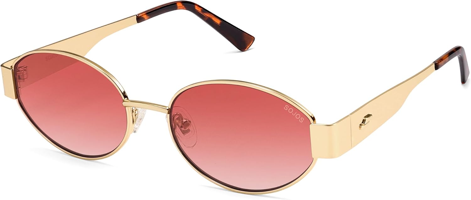 SOJOS Retro Oval Sunglasses for Women Trendy Classic 80s 90s Shades SJ1256 image 2