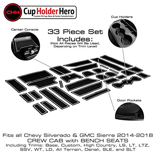Set de 33 insertos antideslizantes para posavasos Chevy Silverado 2014-2022 miniatura 3