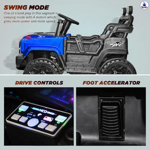 Image of Battery Operated Jeep for Kids 1,2,3,4,5,6 Years | Electric Car for Kids | Ride on with Music & Light Electric Car Jeep for Boys Girls | Birthday Gift