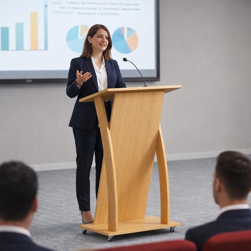 Amazon | 演台 演説台 司会台 キャスター付き、教会/教室用モバイル