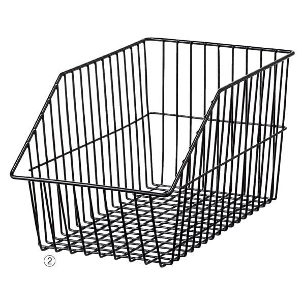 Amazon.co.jp: ネットカゴ ブラック 幅21.5×奥行38×高さ(前10・後20)cm