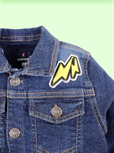Image of KiddoPanti Boys Denim Jacket | Cotton Poly Blend with Spandex | Washed Denim, Full Sleeve | Button Closure & Front Flap Pockets | Collared Neck