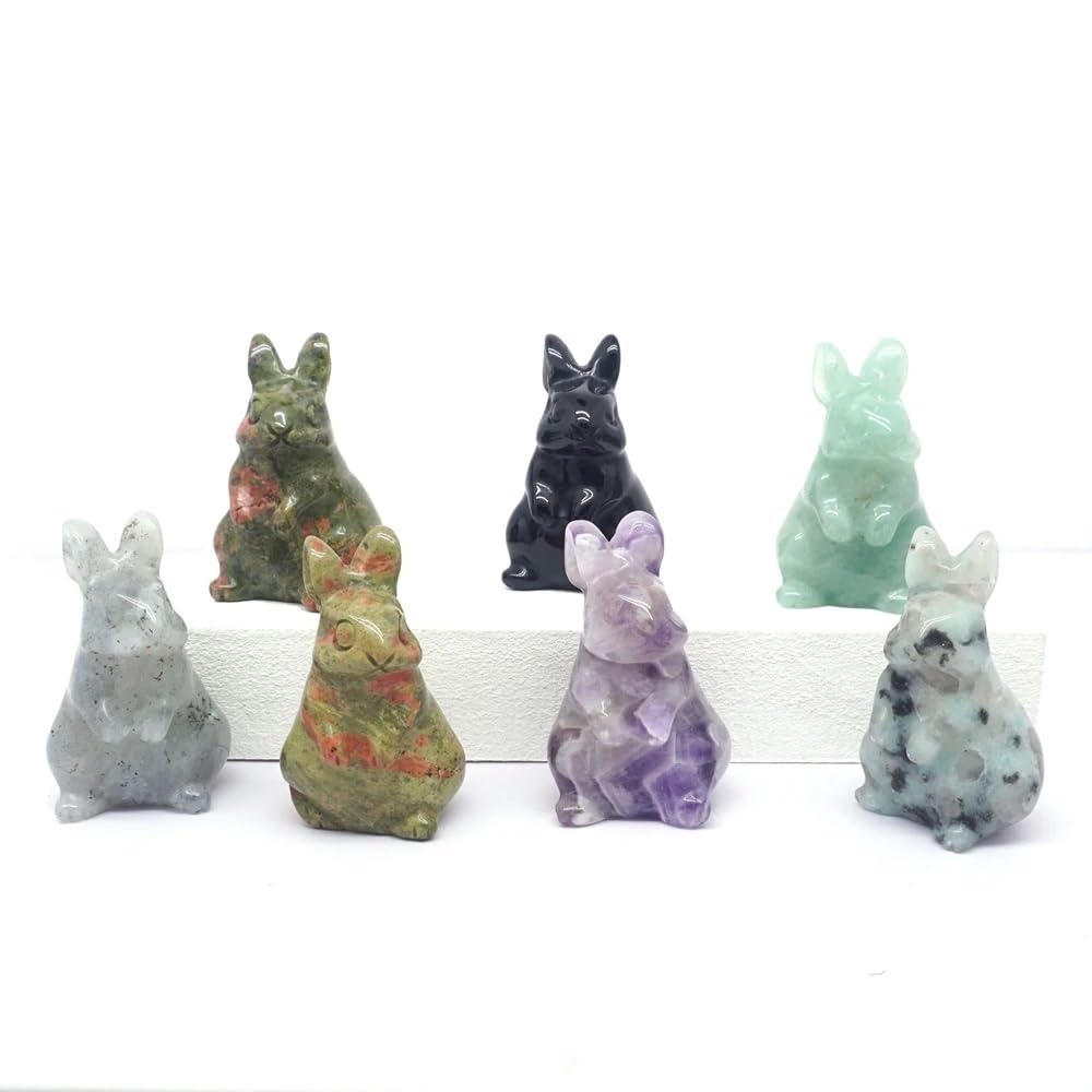 【天然水晶 手彫り うさぎ彫刻】一点物／クリスタルラビット／置物 Amazon.co.jp: 1.5インチウサギの像天然水晶石彫刻動物置物