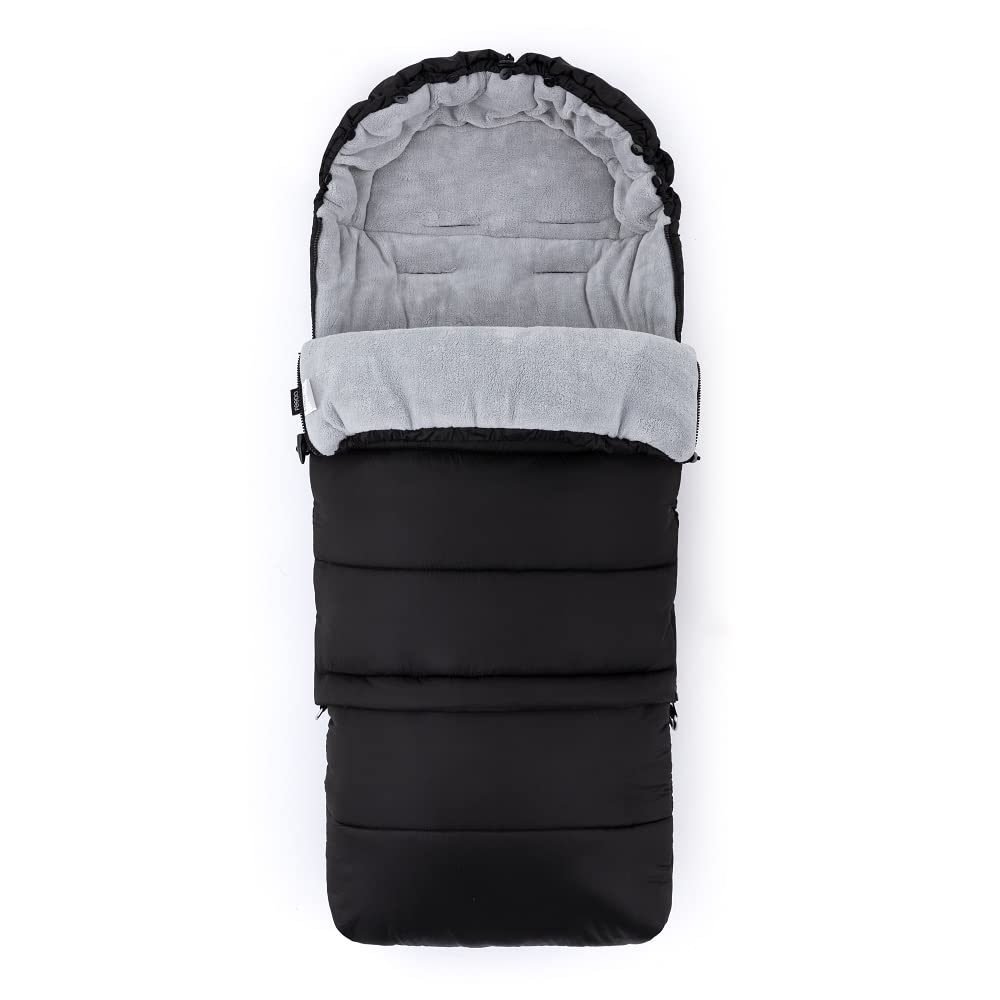 FEEDO Sacco nanna per passeggino, passeggino, seggiolino auto, sacco nanna 3 in 1, sacco nanna invernale per passeggino, passeggino e seggiolino auto, caldo, impermeabile, antivento (nero)