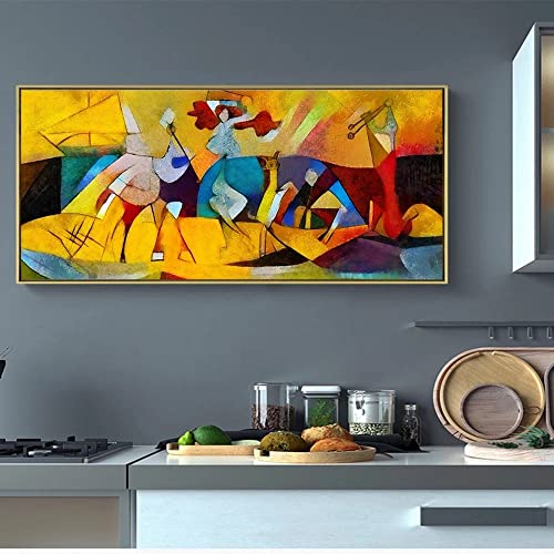 Tableau Picasso moderne jaune pour décoration murale salon - 4