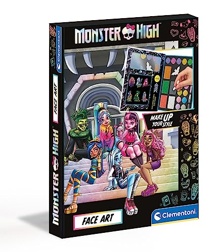 Clementoni Monster High Face Art, Coffret pour Réaliser Maquillage, pour Enfants, Multicolore - 18788