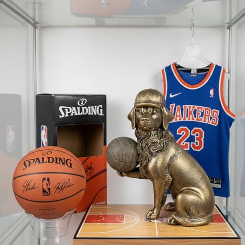 Image of Dog Statue Golden Retriever Basketball Player Dog Sculpture Home Decor for Shelves Office Living Room Bedroom Mantle TV Stand Gifts for Dog Basketball Lovers