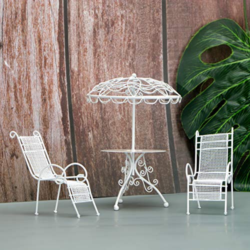 HEALLILY 1 Conjunto de 3 Pcs Móveis de Casa de Bonecas de Metal Casa de Bonecas Em Miniatura Cadeira