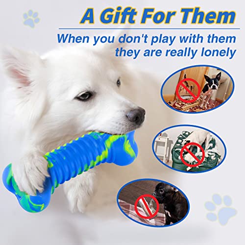 Yogbe Squeaky Dog Toys For Aggressive Chewer, Indestructible Dog Chew Toy With Rubber, Durable Tough Dog Dental Chews Toy For Large Medium Breed, Dog Bone Toy #TOP5