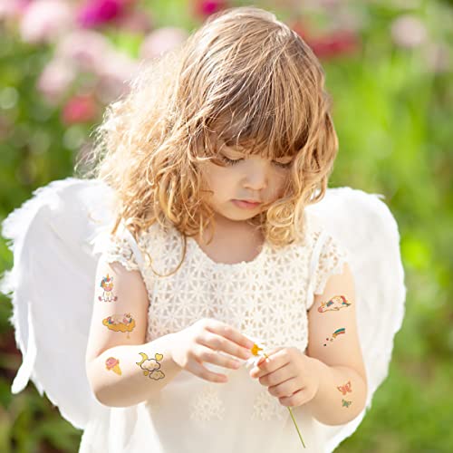 Aniuvot Glitter Unicorn Temporary Tattoos For Girls Boys Kids Birthday Party Favor Supplies 16 Sheets, Children Gold Metallic Body Decoration Stickers - Rainbow Unicorn, Butterflies, Space Styles… #TOP5