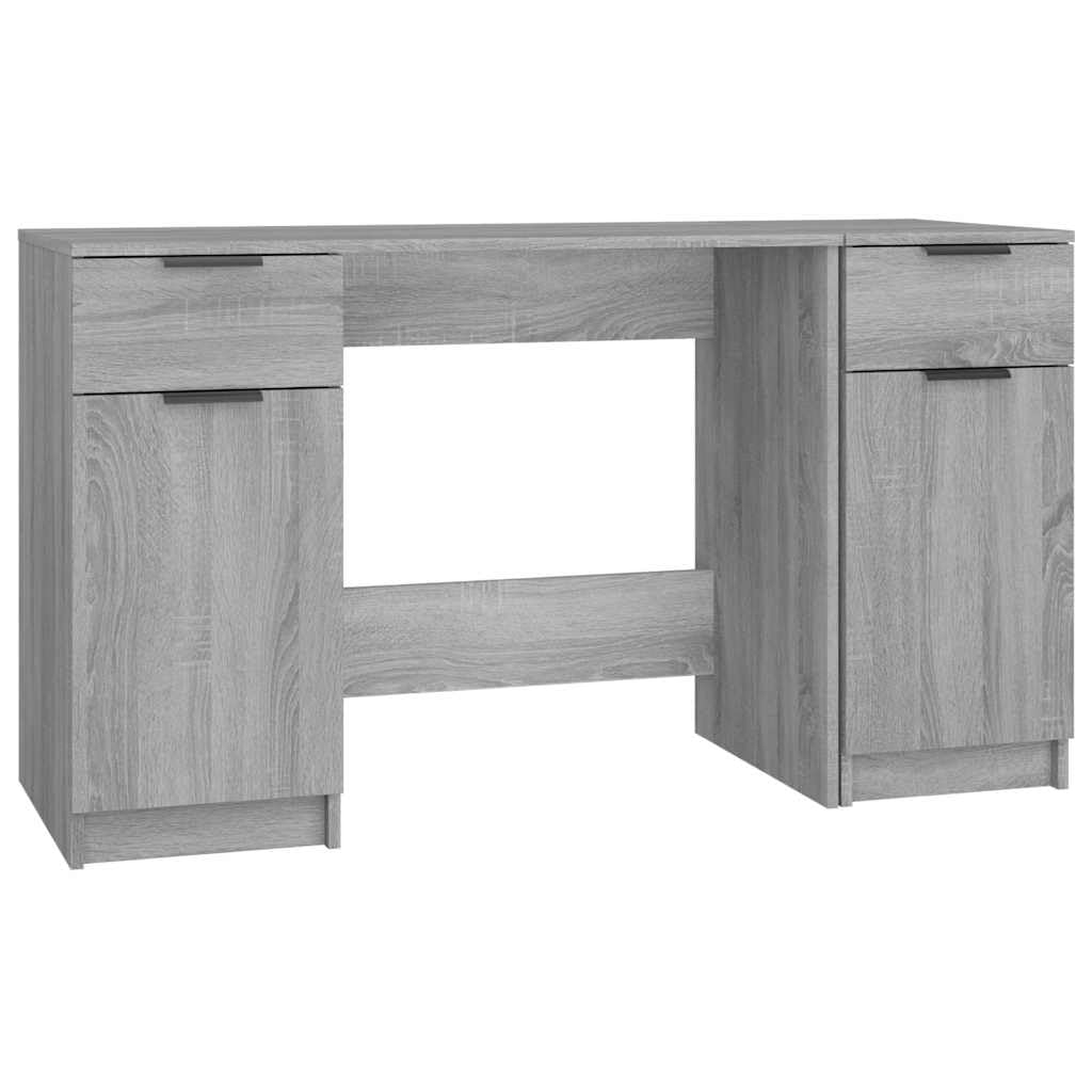 Escritorio con gabinete auxiliar madera tallada gris Sonoma Roble