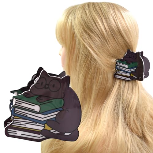 Pinza para cabello mediana antideslizante gris 3.1" miniatura 3