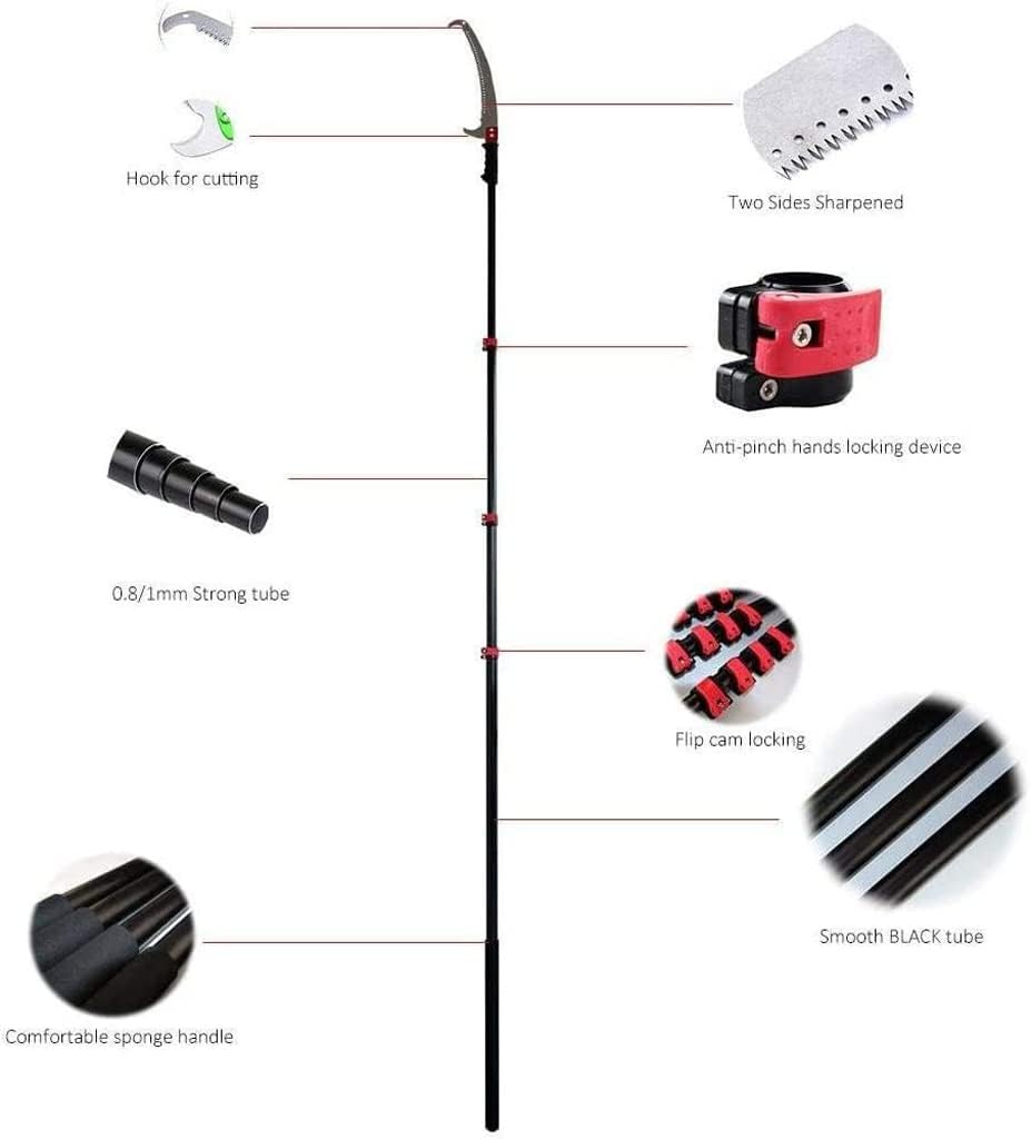 Telescopic Pole Saw Extendable Landscaping Pole Saw Adjustable Pruning Saws, for Pruning and Trimming Branches and Leaves 5.4m/18ft