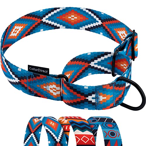 Collardirect Martingale Dog Collar Nylon Safety Training Tribal Pattern Adjustable Heavy Duty Collars For Dogs Medium Large (Pattern 3, M, Neck Size 12"-17") #TOP28