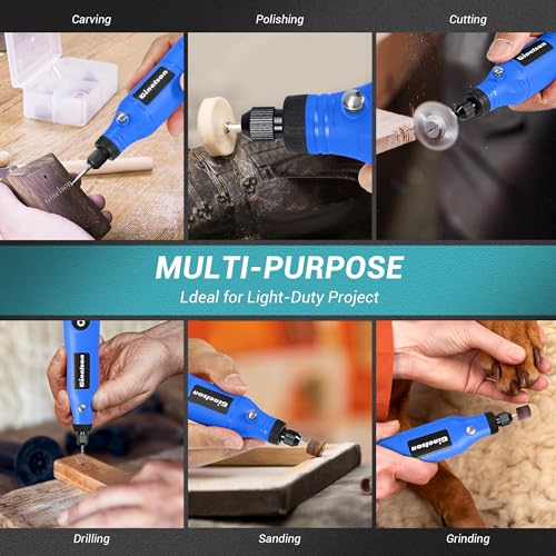 image for GINELSON Cordless Rotary Tool, 2000 mAh Battery Pack, 5-Speed and USB-