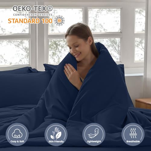 Homelike Moment Twin/Twin XL Comforter Set - 5 Piece Navy Bed in a Bag by Homelike Moment - Used condition - Image 3