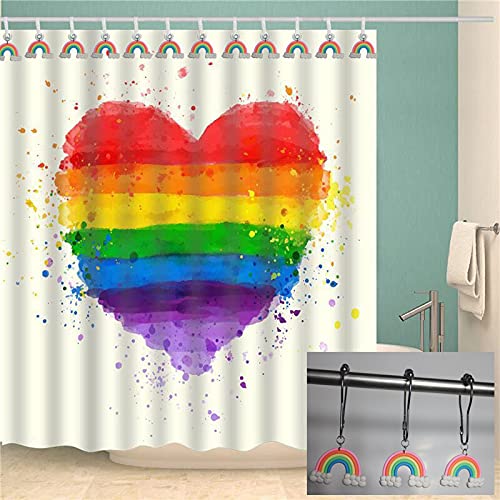 Aitian Shower Curtain Hooks Rings Decorative Home Bathroom , 12Pcs Rustproof Colorful Rainbow Decorative Resin Pendants For Natural Scenery Party Theme Set (2021-5) #TOP3
