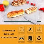 EVENLIVE®Tempered Glass Cutting Board pour la cuisine,2 Paquet de 16 x 12" Safe Hygienic Glass Worktop Savers,Coffret de rangement pour comptoir de cuisine, résistant aux éclaboussures, résistant à la chaleur, facile à nettoyer