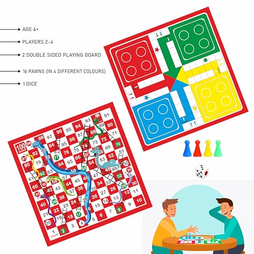 Image of Ankit Toys & Games 4 in1 Family Set Premium Multi Board Ideal for Kids and Adults - Classic Entertainment Game Perfect for Fun and Social Gatherings (Board Size 30 * 30 Cm)