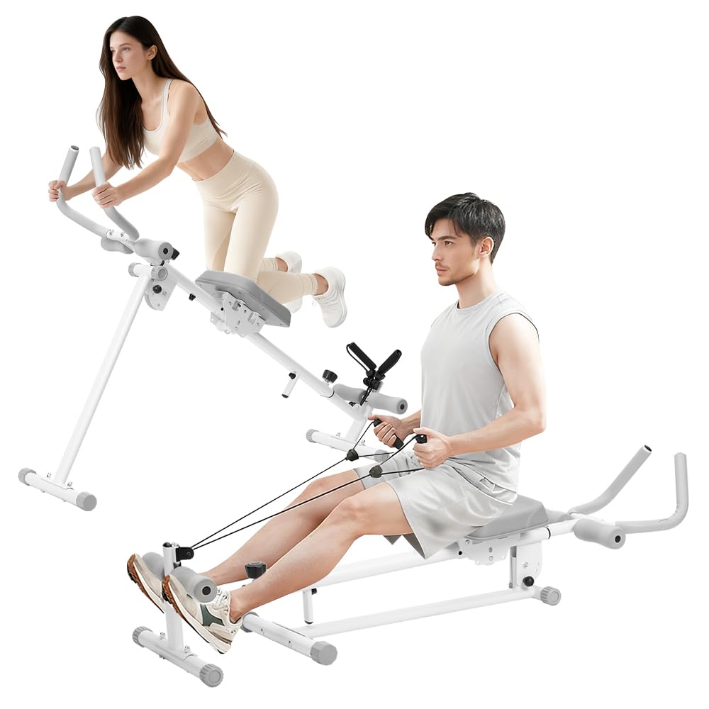 Amazon | bimiti 1台4役 ローイングマシン 腹筋ローラー アブ