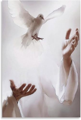 Pósteres estéticos de paloma del Espíritu Santo, arte abstracto, ilustración, lienzo, impresiones artísticas para pared, papel tapiz familiar,