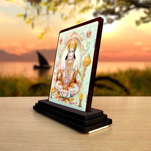 Image of Hanuman ji ki murti (Wooden /Size 7.5X10 cm) Showpiece for Bedroom Figurine for Living Room