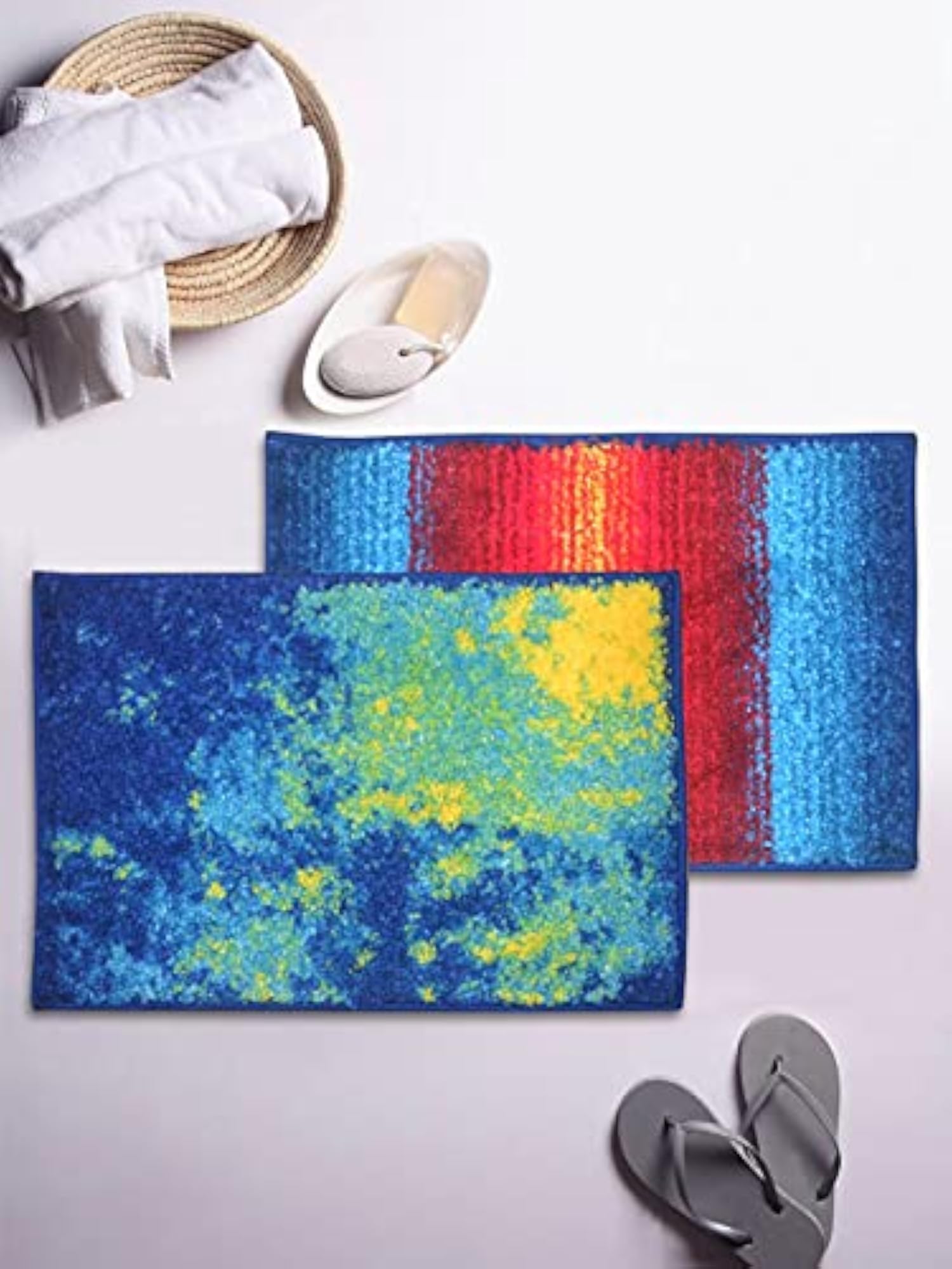 Digital Print Anti-Slip Bath Mat Set, 2pc Medium