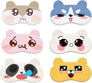 Cartoon Sleep Eye Mask, 6Pcs Cartoon Sleeping Masks,Light Blocking Sleep Mask,Soft and Comfortable Night Eye Mask,Soft and Comfortable Sleeping Mask,Sleep Mask Eye Mask Eye Covers for Sleeping