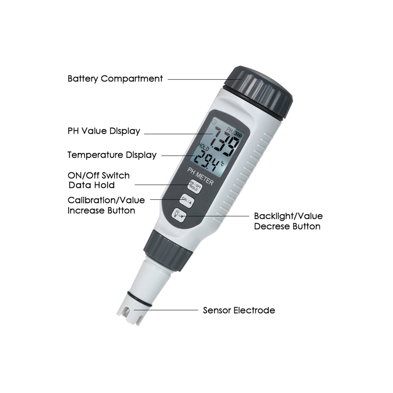 Testeur de qualité de l'eau pH-mètre Portable de Haute précision acidomètre Professionnel for la consommation Domestique d'aquarium Instruments électroniques