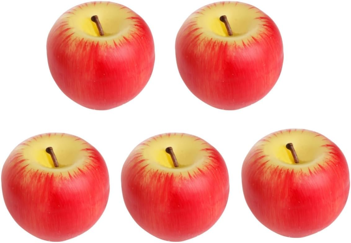 5pcs Xmas Simulation Fruit Candle Wax Apple for Decor
