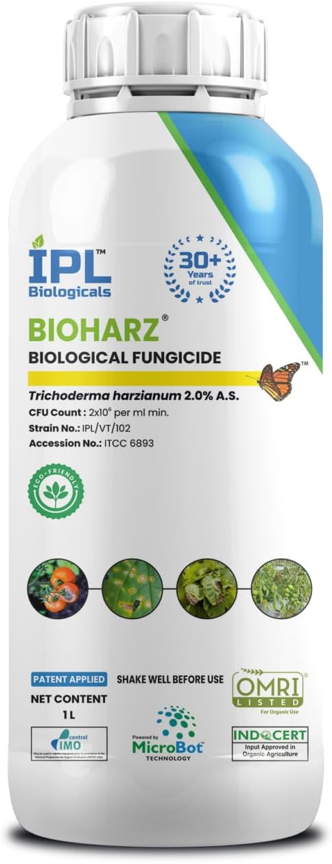 Ipl Bioharz (Trichoderma Harzianum 2.0% A.S) Liquid Biological Fungicide, Ipl Biological Ltd -1Ltr Pack