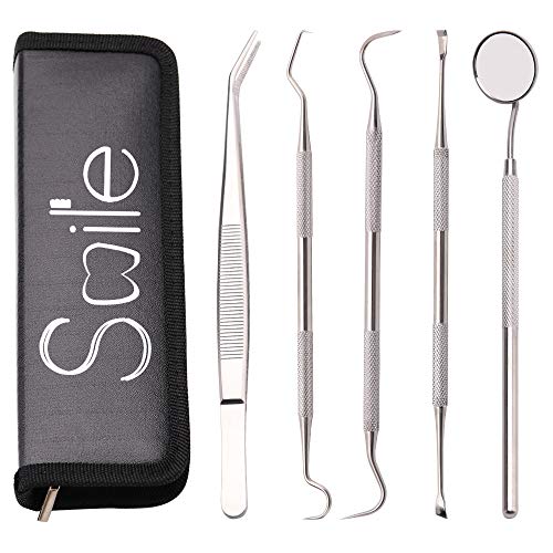 Dentist Tools,Calculus Plaque Tartar Removal,Mouth Mirror Dental Hook Picks Sickle Scraper Probe for Personal Use