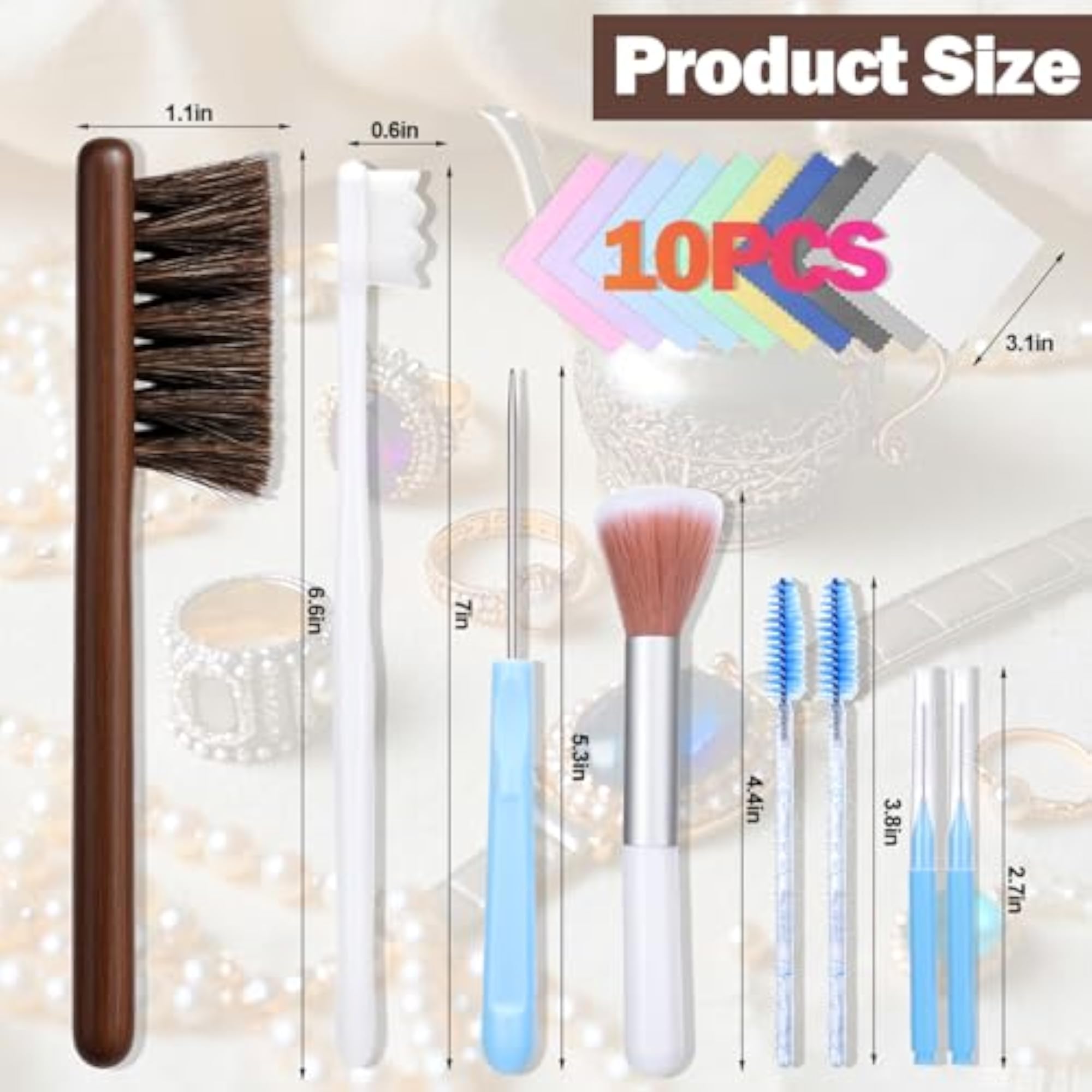 Jewellery Cleaning Kit, 16 Pieces Cleaner Brush Set