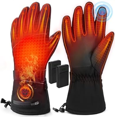 Heated Gloves, Rechargeable Heating Glove for Men Women - 3 Heating Levels, Touchscreen, Waterproof, Perfect for Skiing, Working, Motorcycling