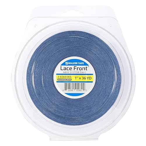 Image of Walker Tape Lace Front Support Tape Roll 1 inch x 36 Yards, Double Sided Wig Tape for Lace Systems, Toupees, and Tape in Hair Extensions Human Hair, Hypoallergenic Dull-Finish Hairpiece Tape for 2-3 Weeks